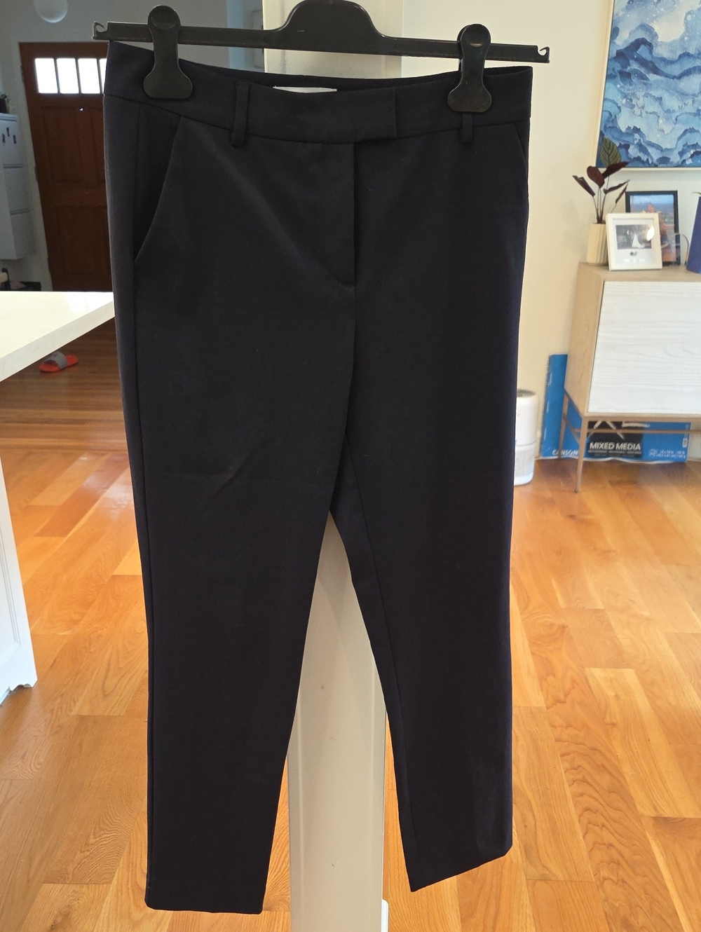 Reiss Womens Dark Navy Cropped Pleates Ankle "Joanne" Trouser Pants (10)